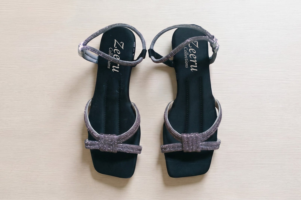 Zaria Embellished Ankle Strap Flat