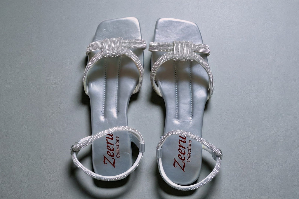 Zaria Embellished Ankle Strap Flat