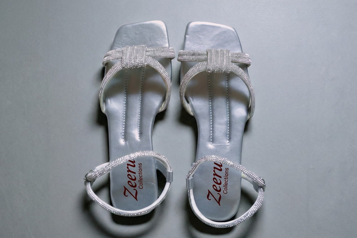 Zaria Embellished Ankle Strap Flat